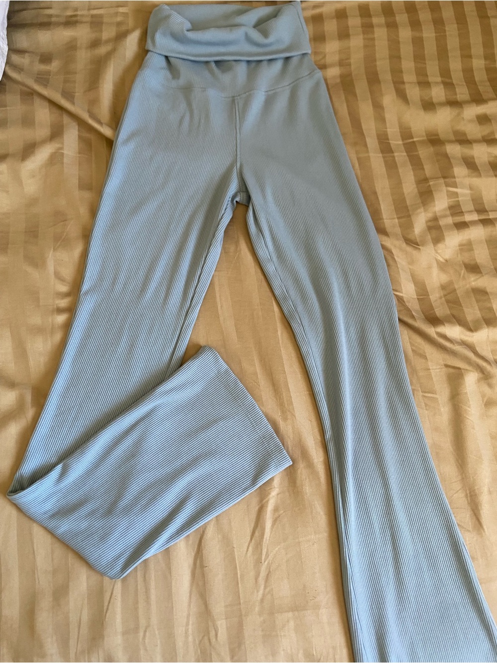 Mono B Light Blue Ribbed Lounge Pants